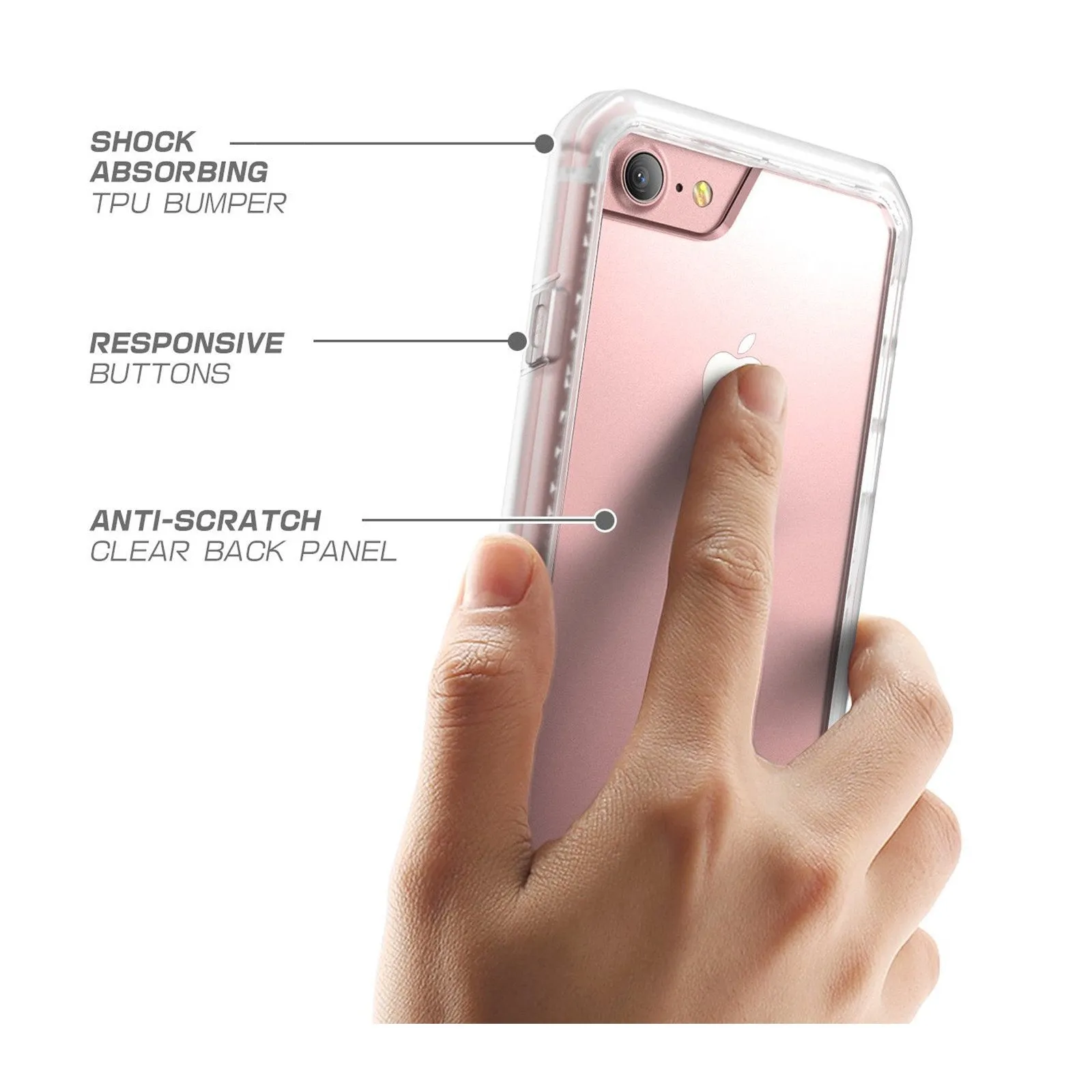 Luxury Feel iPhone 7 / 8 Unicorn Beetle Hybrid Protective Bumper Case-Clear  Last Chance!