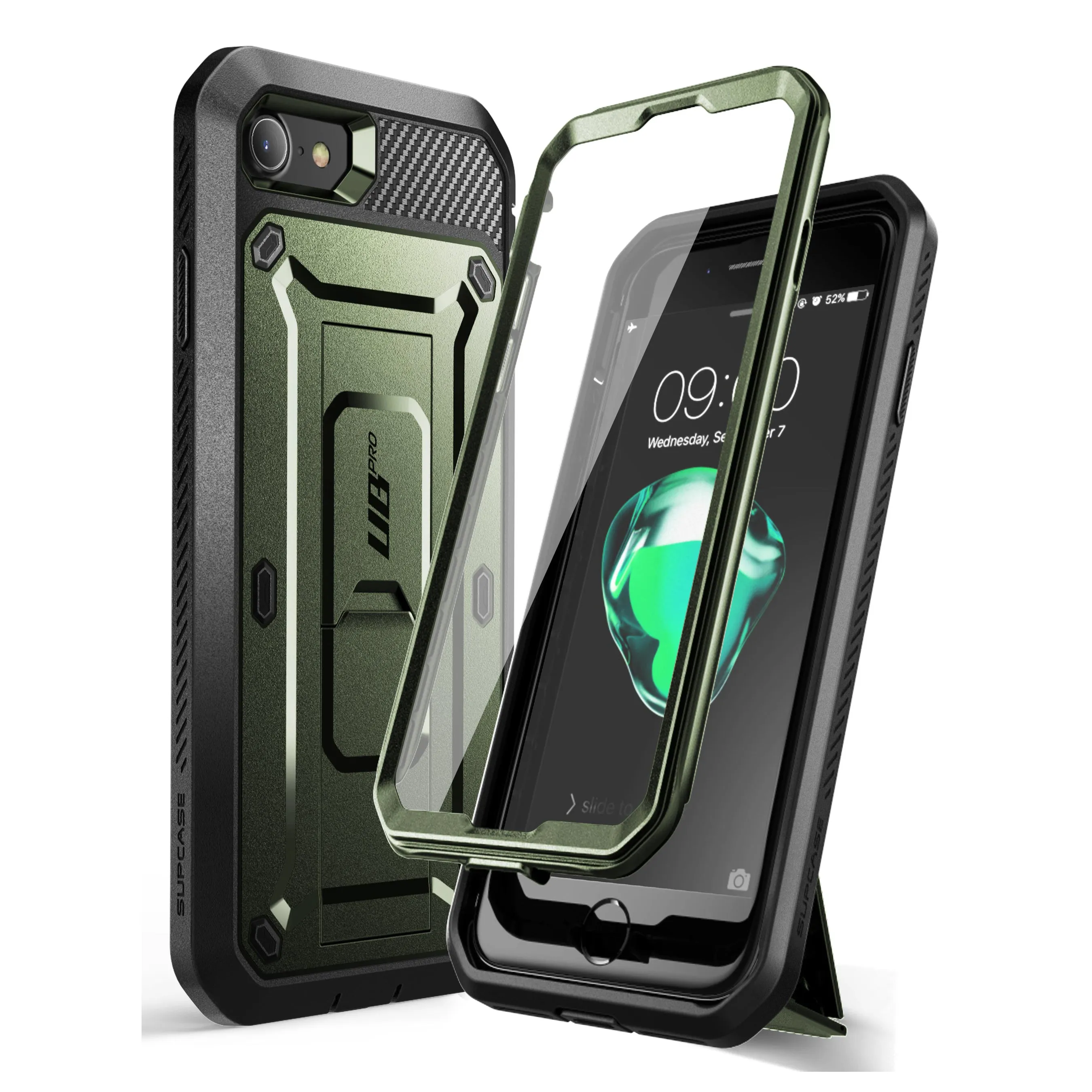 Luxury Feel iPhone 7 / 8 Unicorn Beetle Pro Full-Body Case with Kickstand-Dark Green  Limited Release!