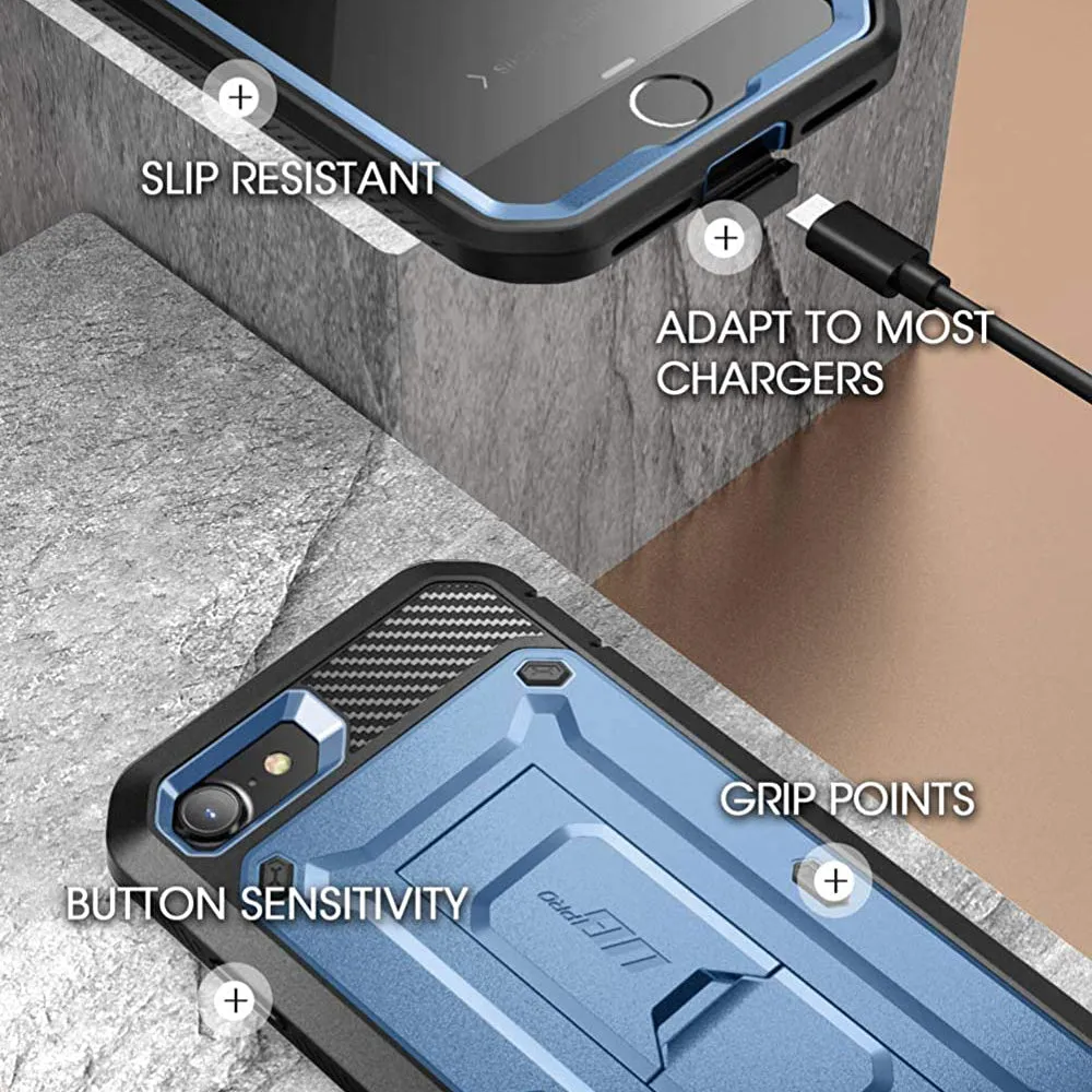Luxury Feel iPhone 7 / 8 Unicorn Beetle Pro Full-Body Case with Kickstand-Metallic Blue  Limited Release!