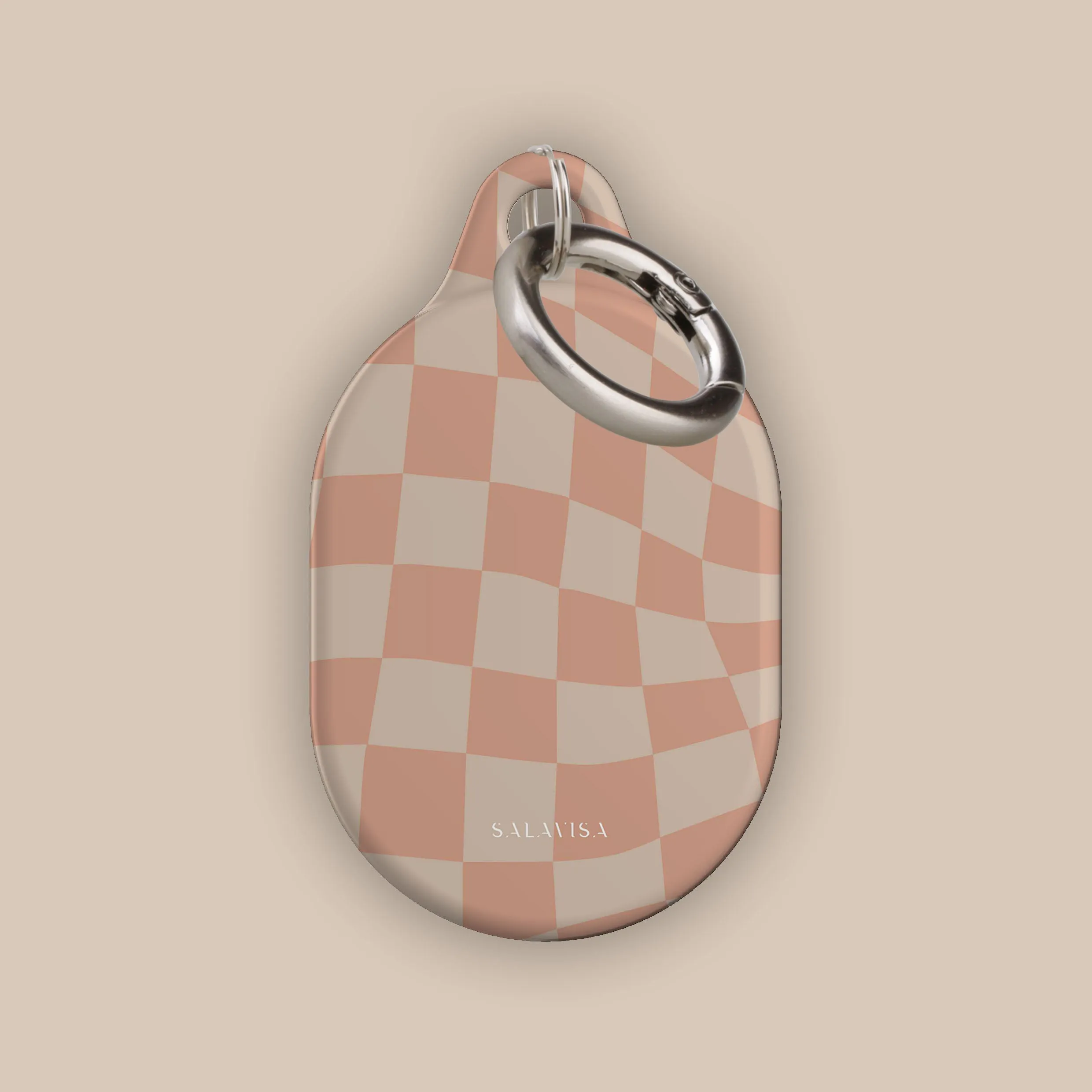 Luxury Feel Neutral Wave Checkered AirTag Holder  Limited Stock!
