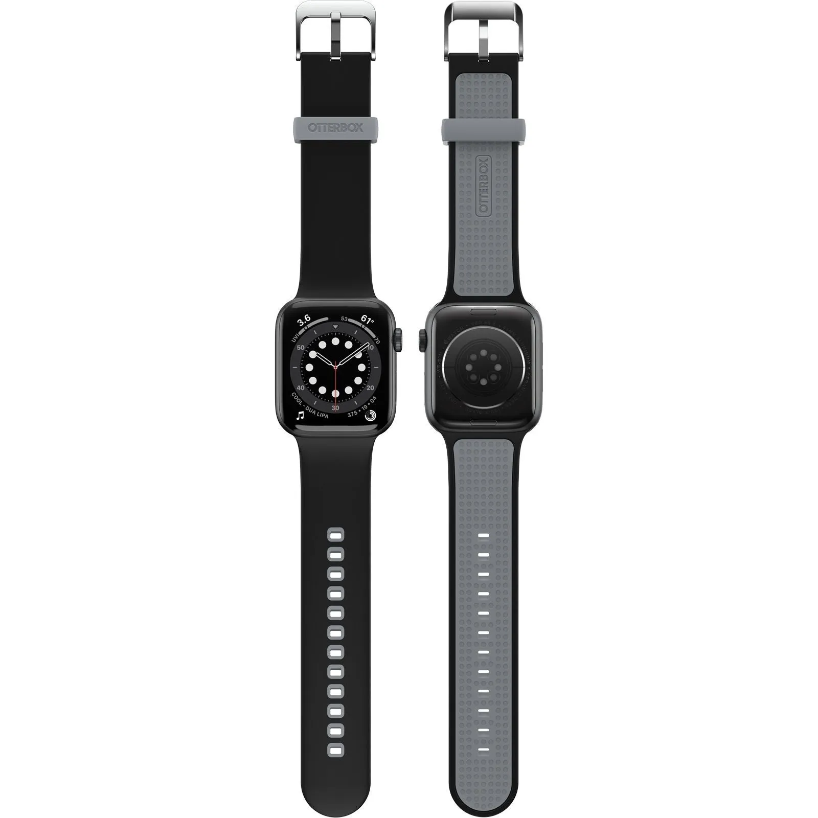 Luxury Feel Otterbox Apple Watch Silicone Strap (Black/Grey)  Limited Stock!