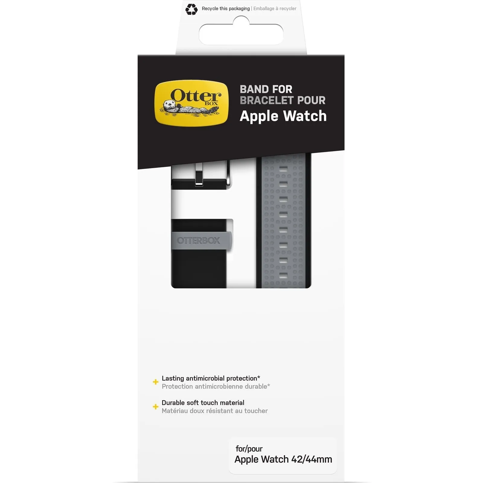 Luxury Feel Otterbox Apple Watch Silicone Strap (Black/Grey)  Limited Stock!