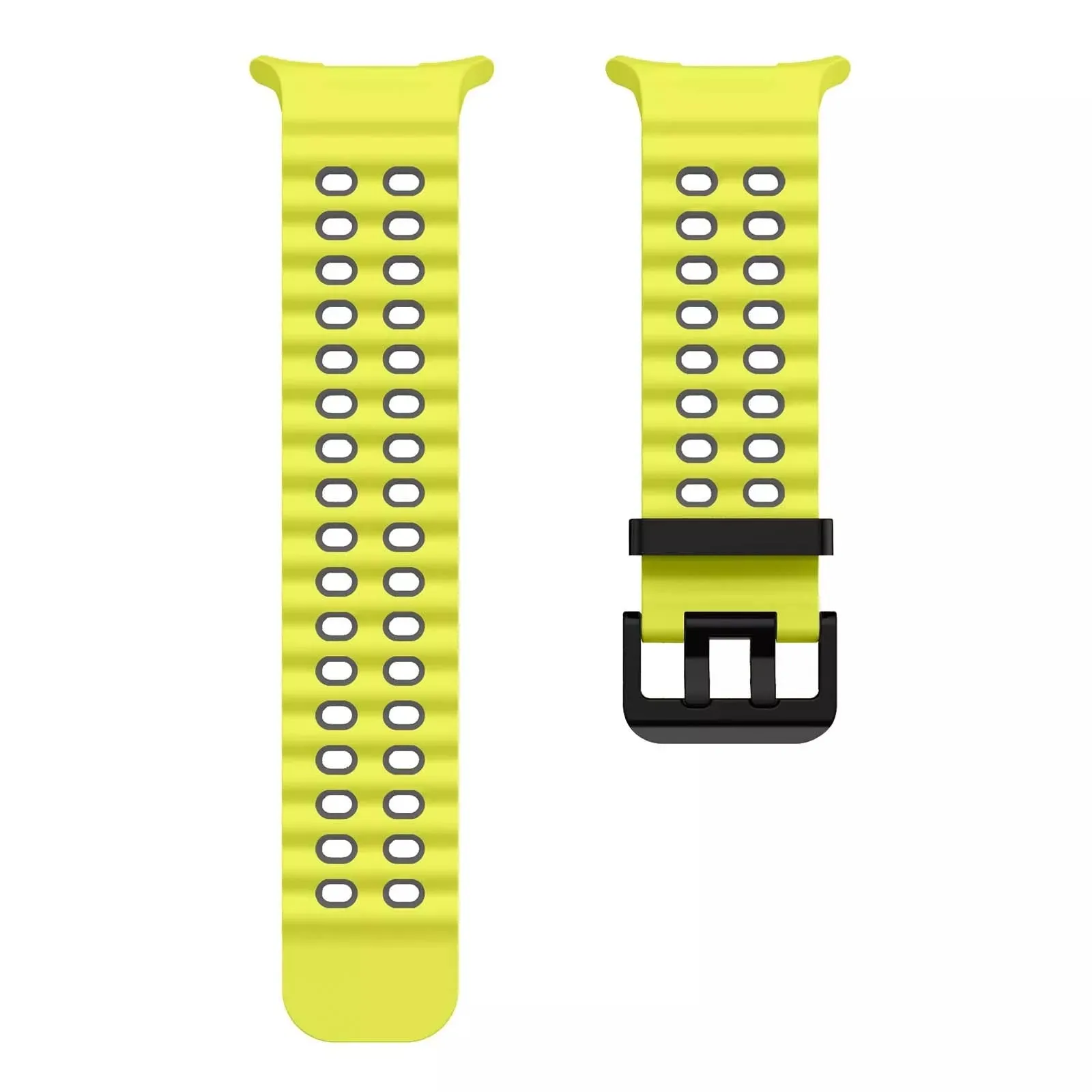 Luxury Feel Samsung Galaxy Watch Ultra Wave Silicone Strap (Lime/Dark Gray)  Dont Miss Out!