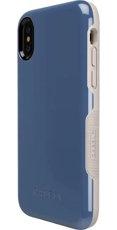 Luxury Feel Steel Blue on Nude | Ultra-Protective Bold Case  Last Chance!