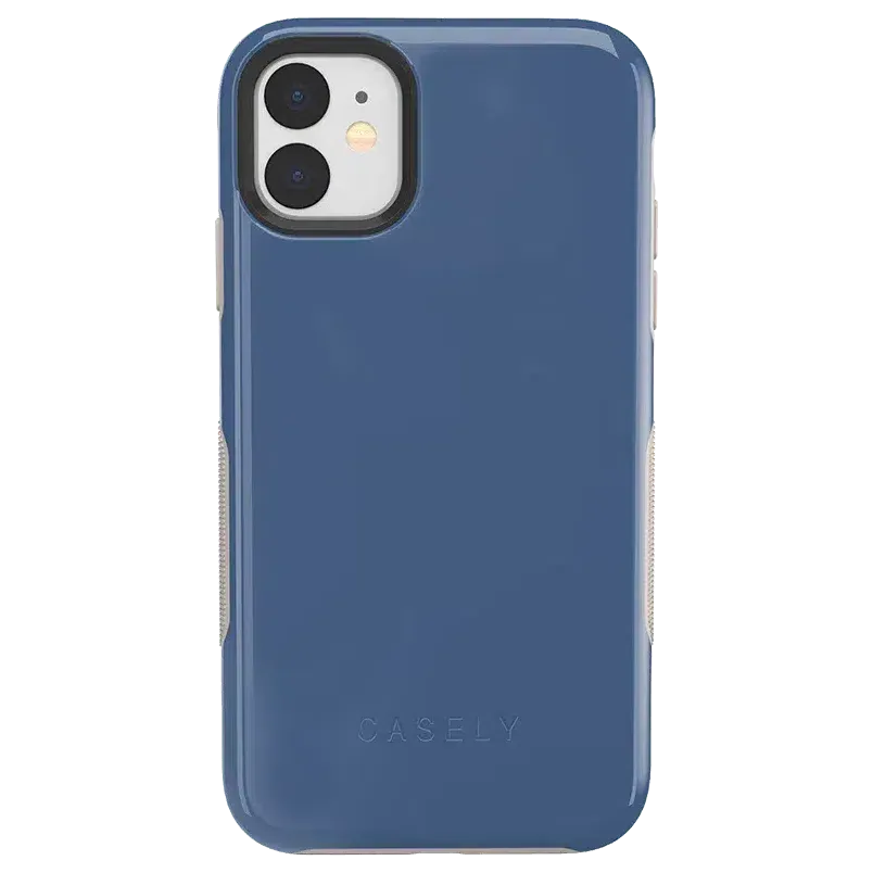 Luxury Feel Steel Blue on Nude | Ultra-Protective Bold Case  Last Chance!