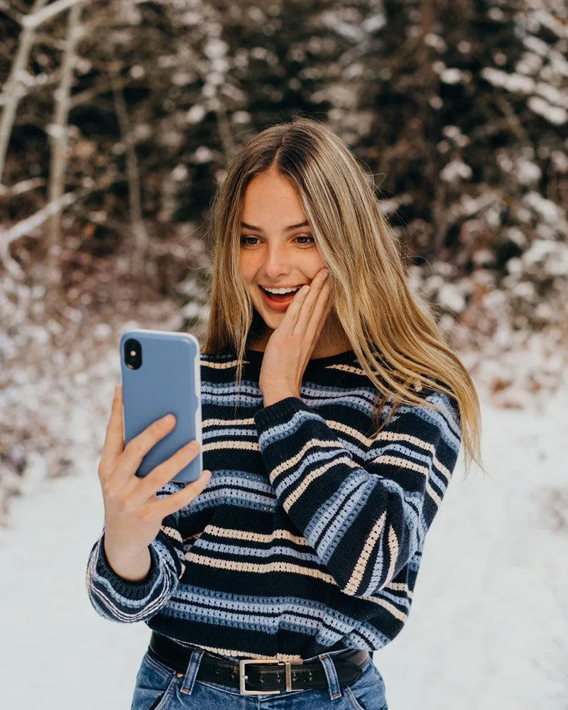 Luxury Feel Steel Blue on Nude | Ultra-Protective Bold Case  Last Chance!