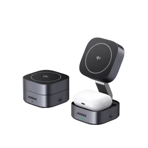 Luxury Feel UGREEN 2-in-1 Qi2 Magnetic Foldable Fast Charging Station  Limited Release!