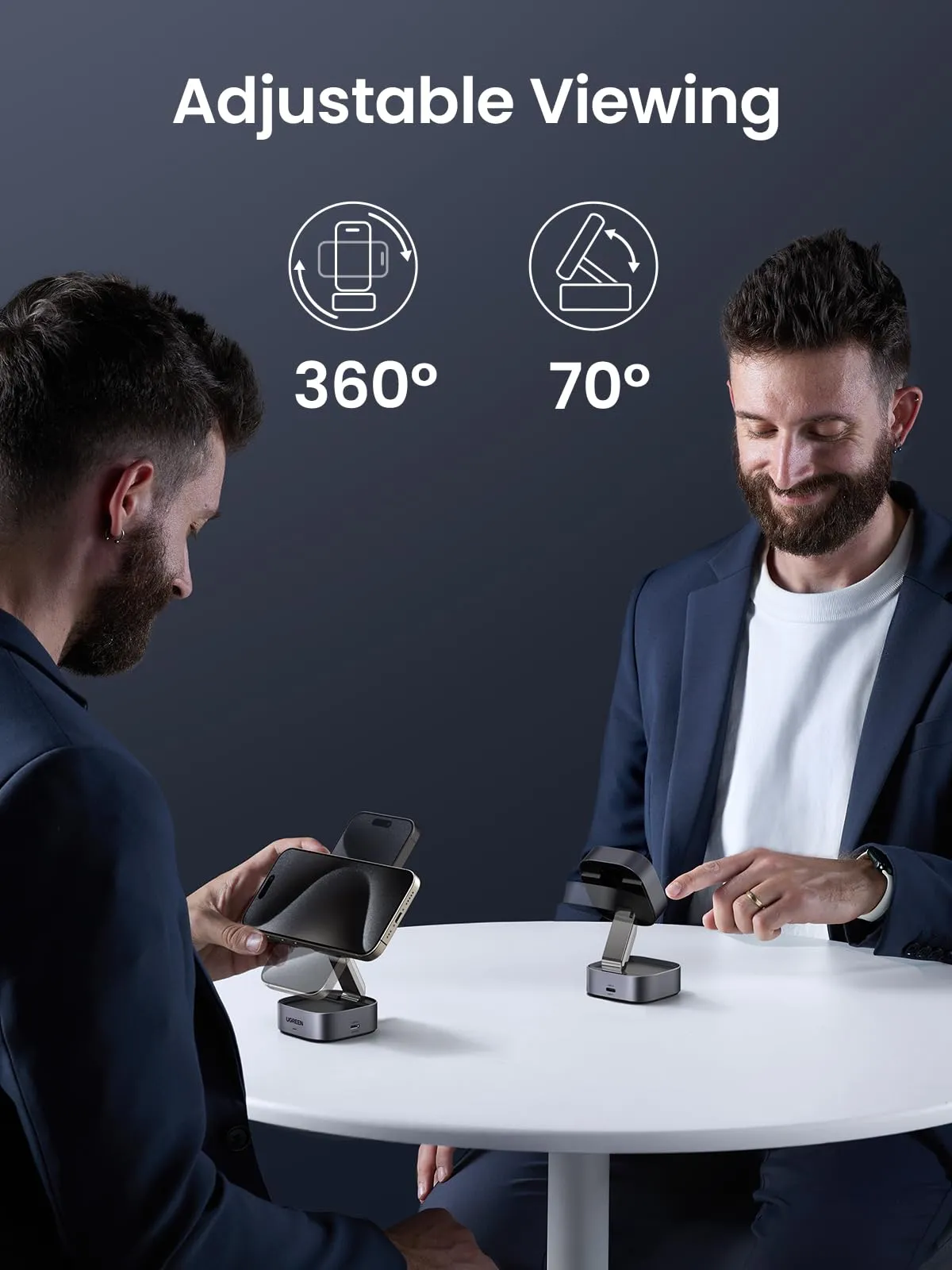 Luxury Feel UGREEN 2-in-1 Qi2 Magnetic Foldable Fast Charging Station  Limited Release!