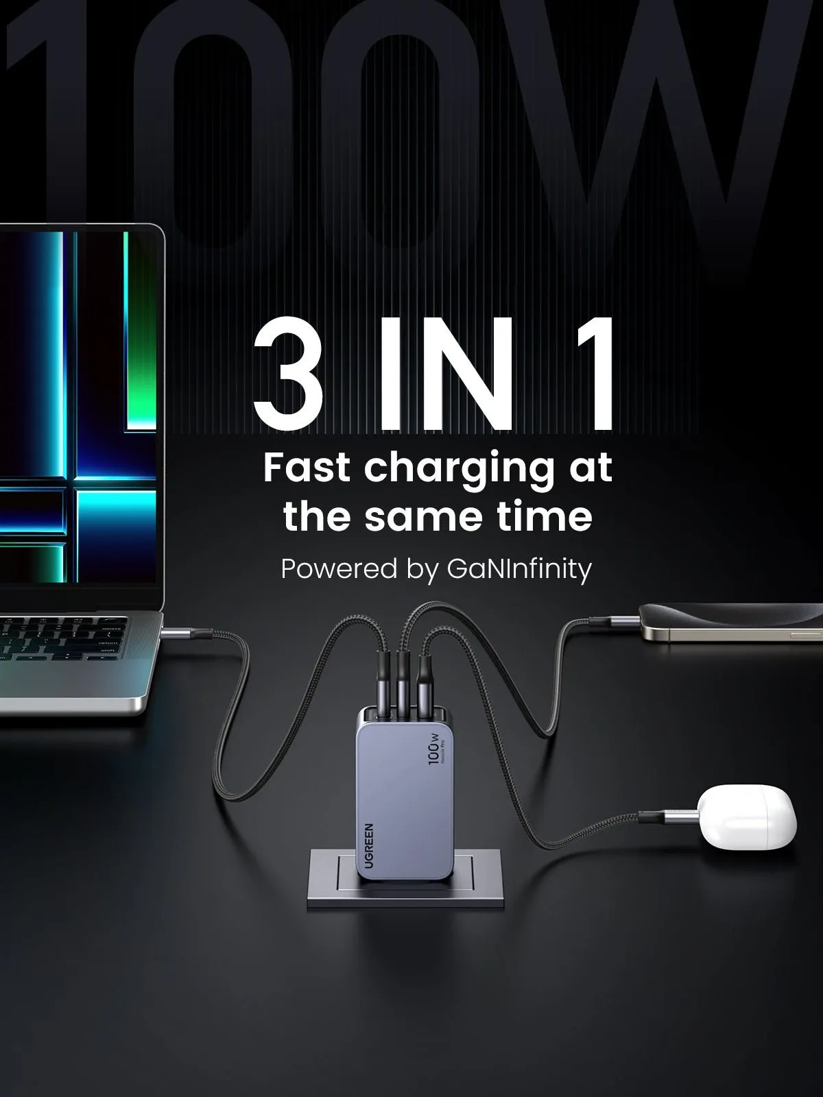 Luxury Feel UGREEN Nexode Pro 100W 3-Port GaN Fast iphone Charger  Almost Gone!
