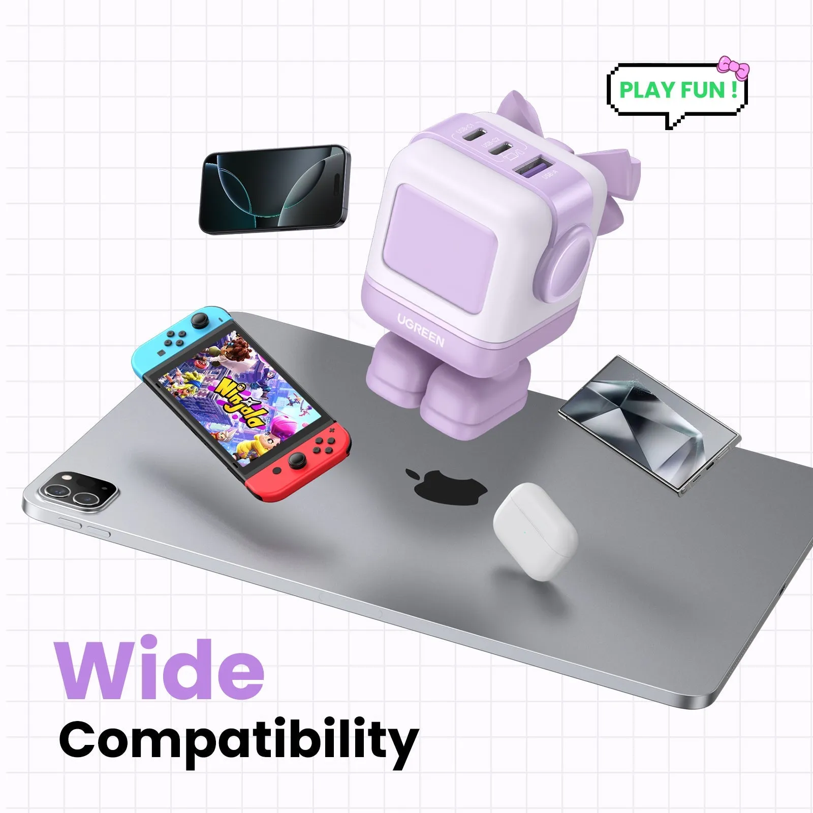 Luxury Feel UGREEN Uno Charger 65W (Purple)  Ends Soon!