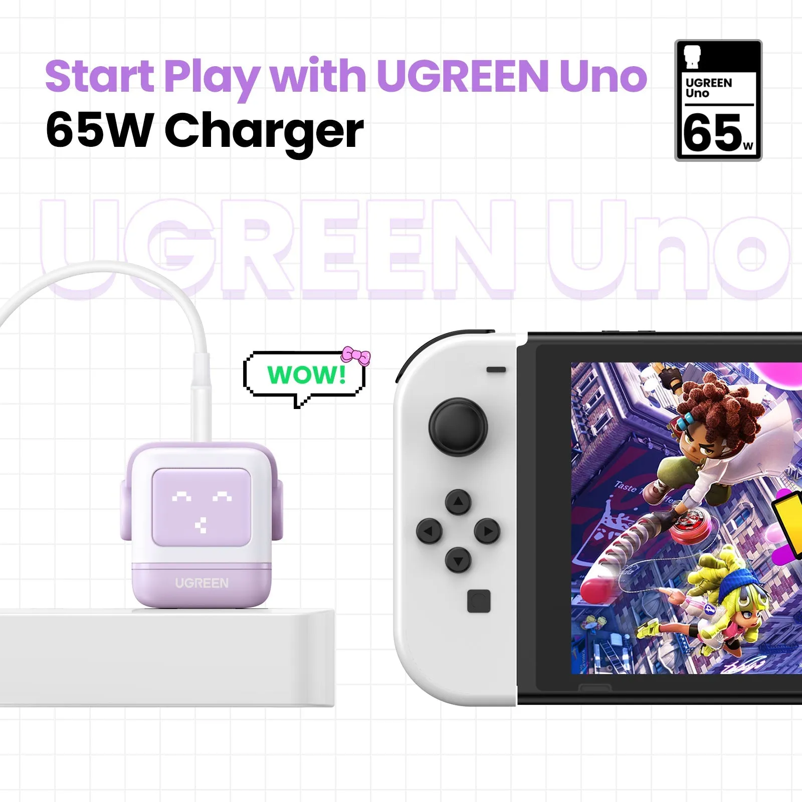 Luxury Feel UGREEN Uno Charger 65W (Purple)  Ends Soon!