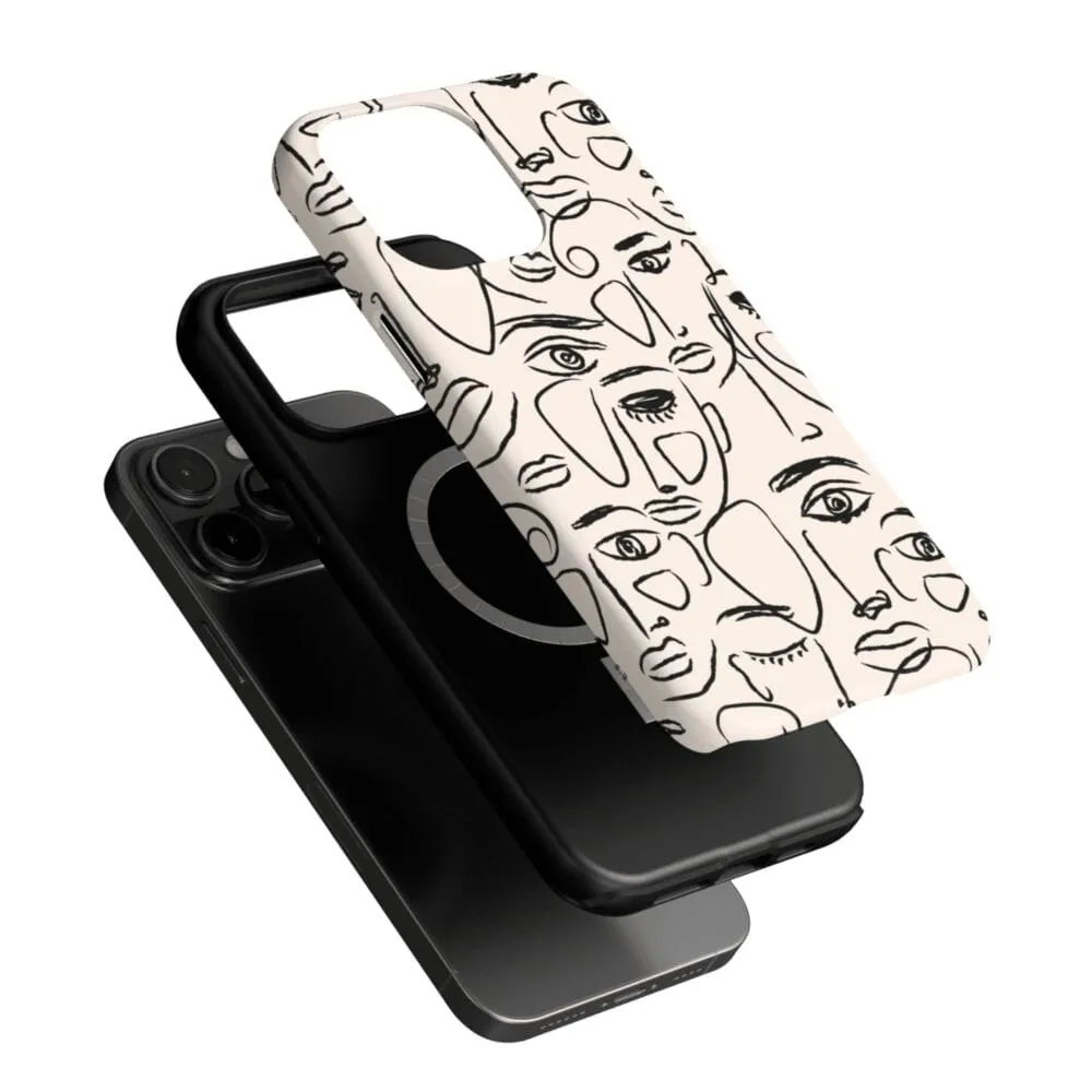 Luxury Feel We're All Human | Minimal Face Art Case  Going Fast!