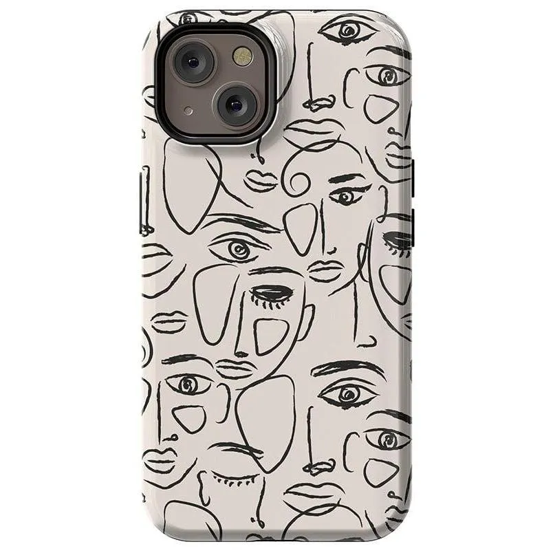 Luxury Feel We're All Human | Minimal Face Art Case  Going Fast!