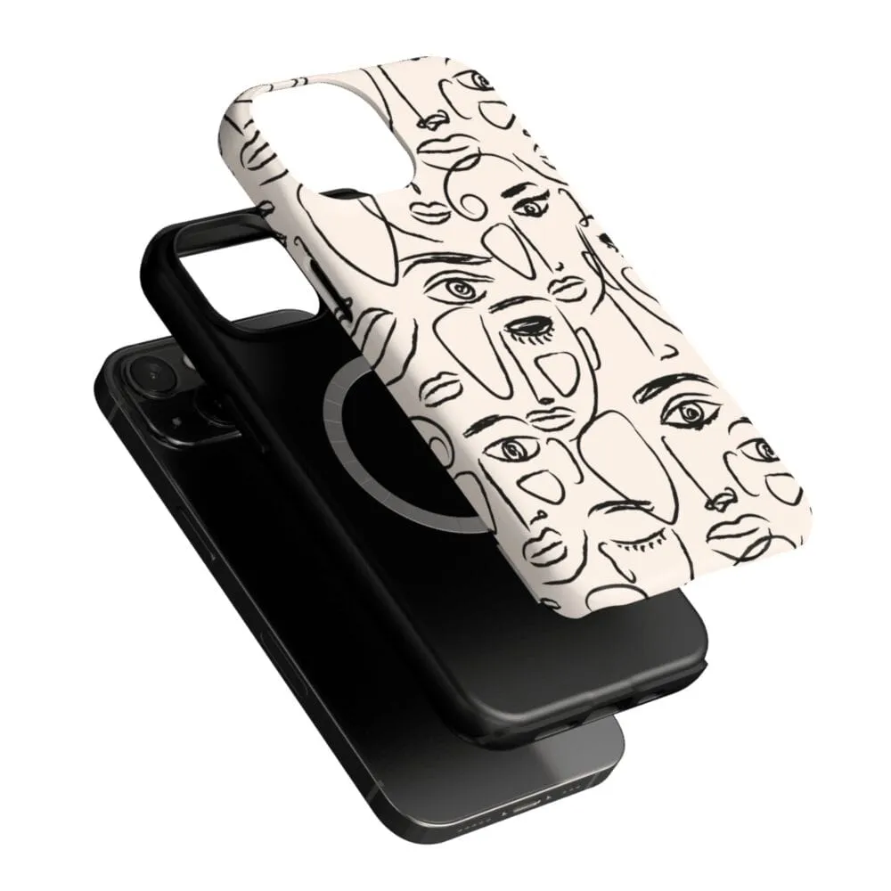 Luxury Feel We're All Human | Minimal Face Art Case  Going Fast!