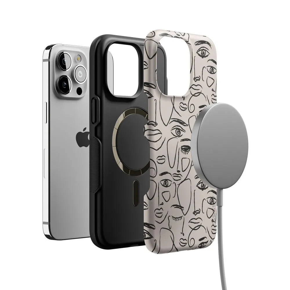 Luxury Feel We're All Human | Minimal Face Art Case  Going Fast!
