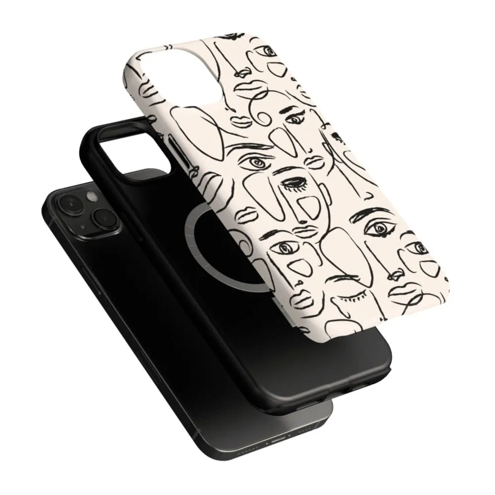 Luxury Feel We're All Human | Minimal Face Art Case  Going Fast!