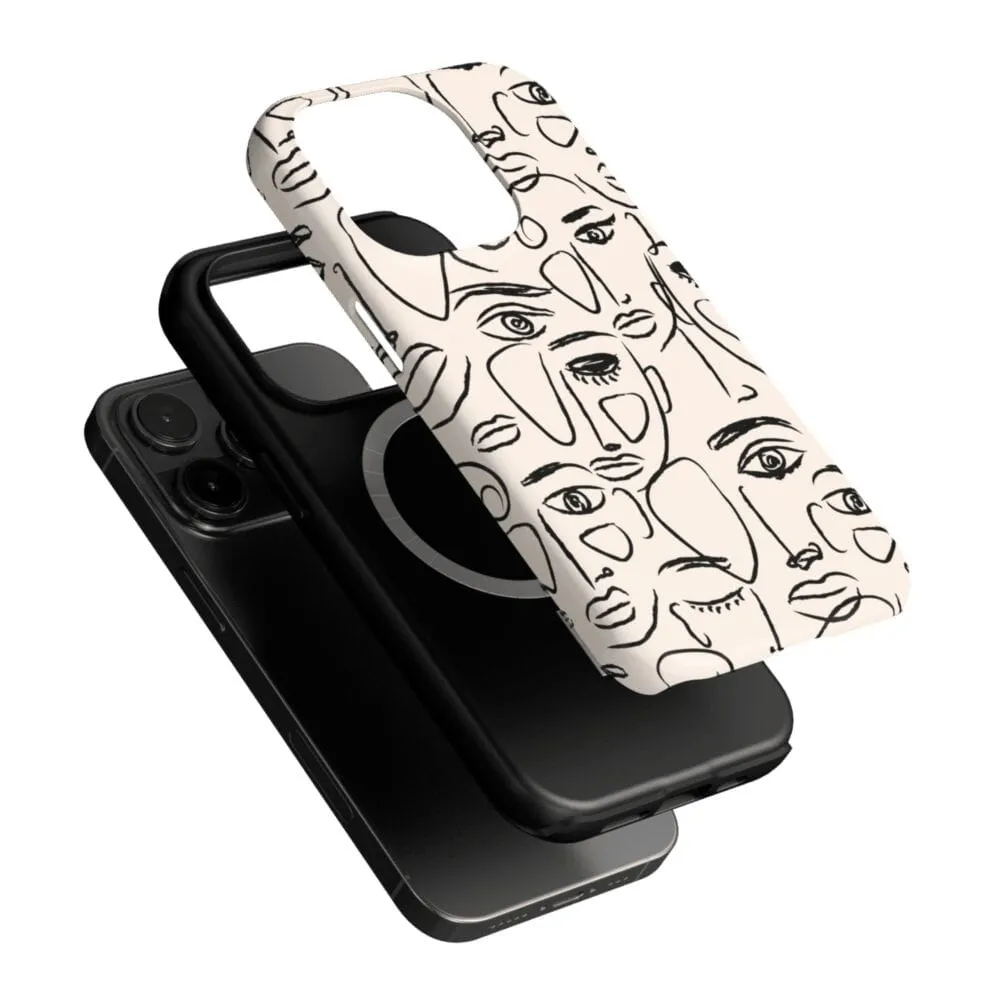 Luxury Feel We're All Human | Minimal Face Art Case  Going Fast!
