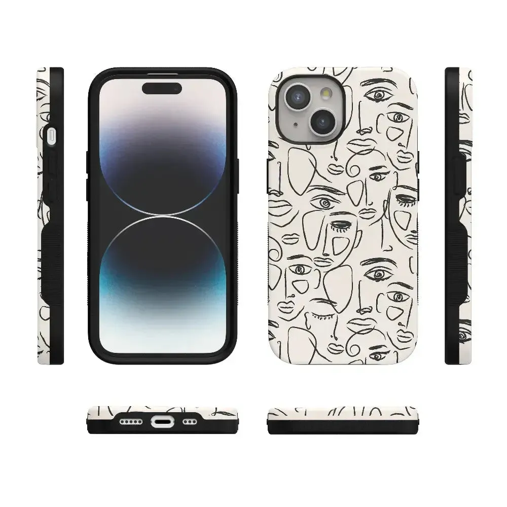 Luxury Feel We're All Human | Minimal Face Art Case  Going Fast!