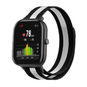 Luxury Feel Xiaomi Amazfit GTS Milanese Strap (Black/White)  Today Only!