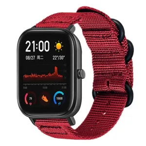 Luxury Feel Xiaomi Amazfit GTS Nylon Strap with Buckle (Red)  Almost Gone!