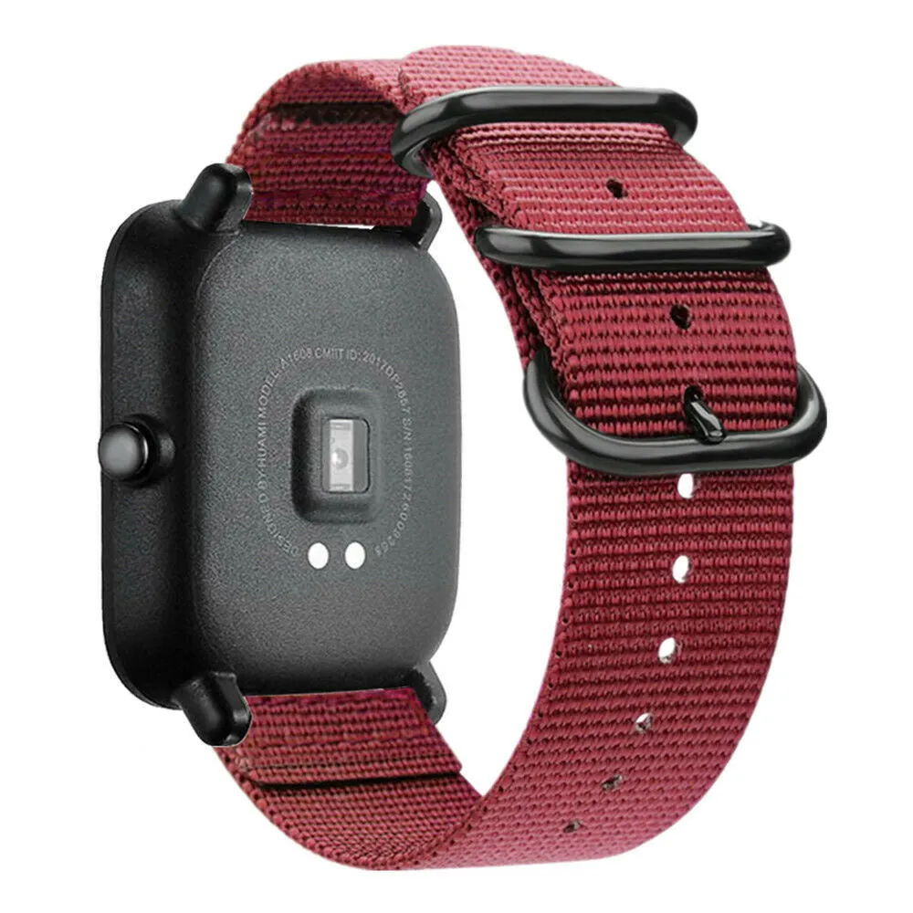 Luxury Feel Xiaomi Amazfit GTS Nylon Strap with Buckle (Red)  Almost Gone!