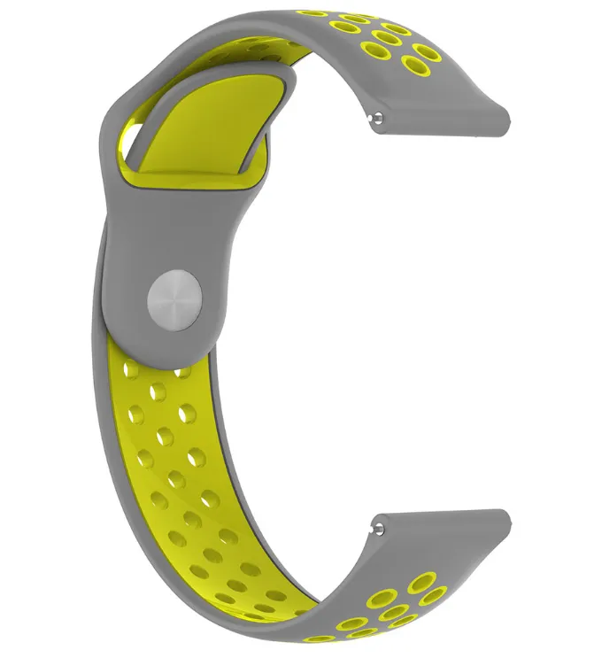Luxury Feel Xiaomi Amazfit GTS Sport Strap (Grey/Yellow)  Dont Miss Out!