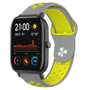 Luxury Feel Xiaomi Amazfit GTS Sport Strap (Grey/Yellow)  Dont Miss Out!