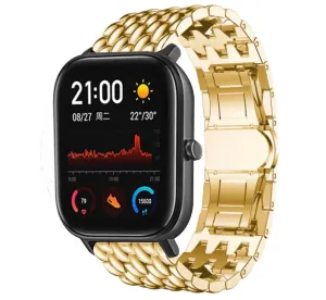 Luxury Feel Xiaomi Amazfit GTS Steel Dragon Strap (Gold)  Going Fast!