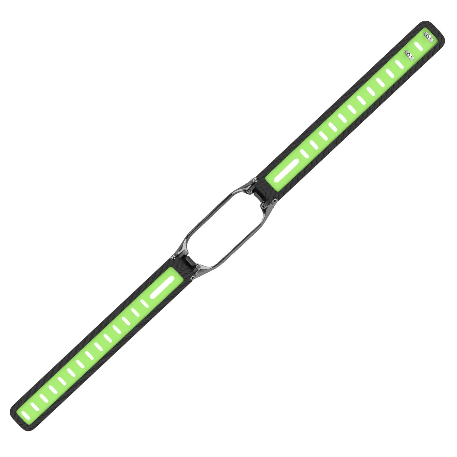 Luxury Feel Xiaomi Mi Band 7 Sport Strap with Frame (Black/Green)  Stylish & Comfortable