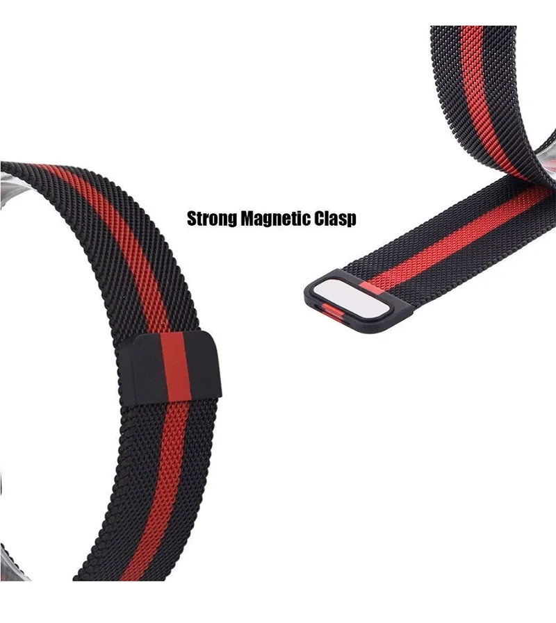 Premium Quality Amazfit GTS 2 Milanese Strap (Black/Red)  Ends Soon!