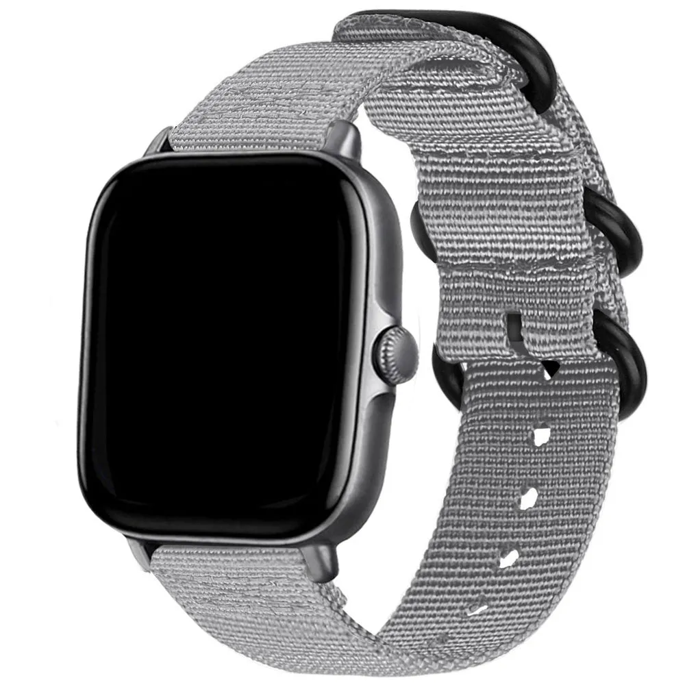 Premium Quality Amazfit GTS 2 Nylon Strap with Buckle (Grey)  Stylish & Comfortable