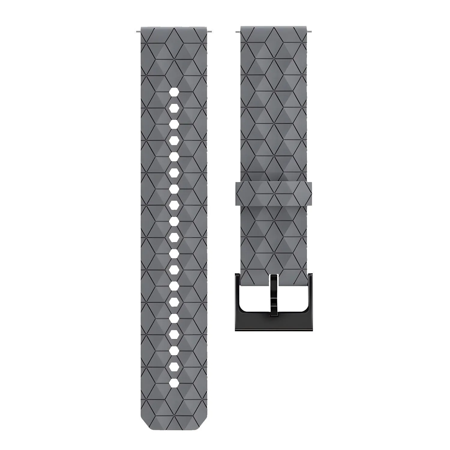 Premium Quality Amazfit GTS 2 Silicone Strap Hexagons (Grey)  Going Fast!