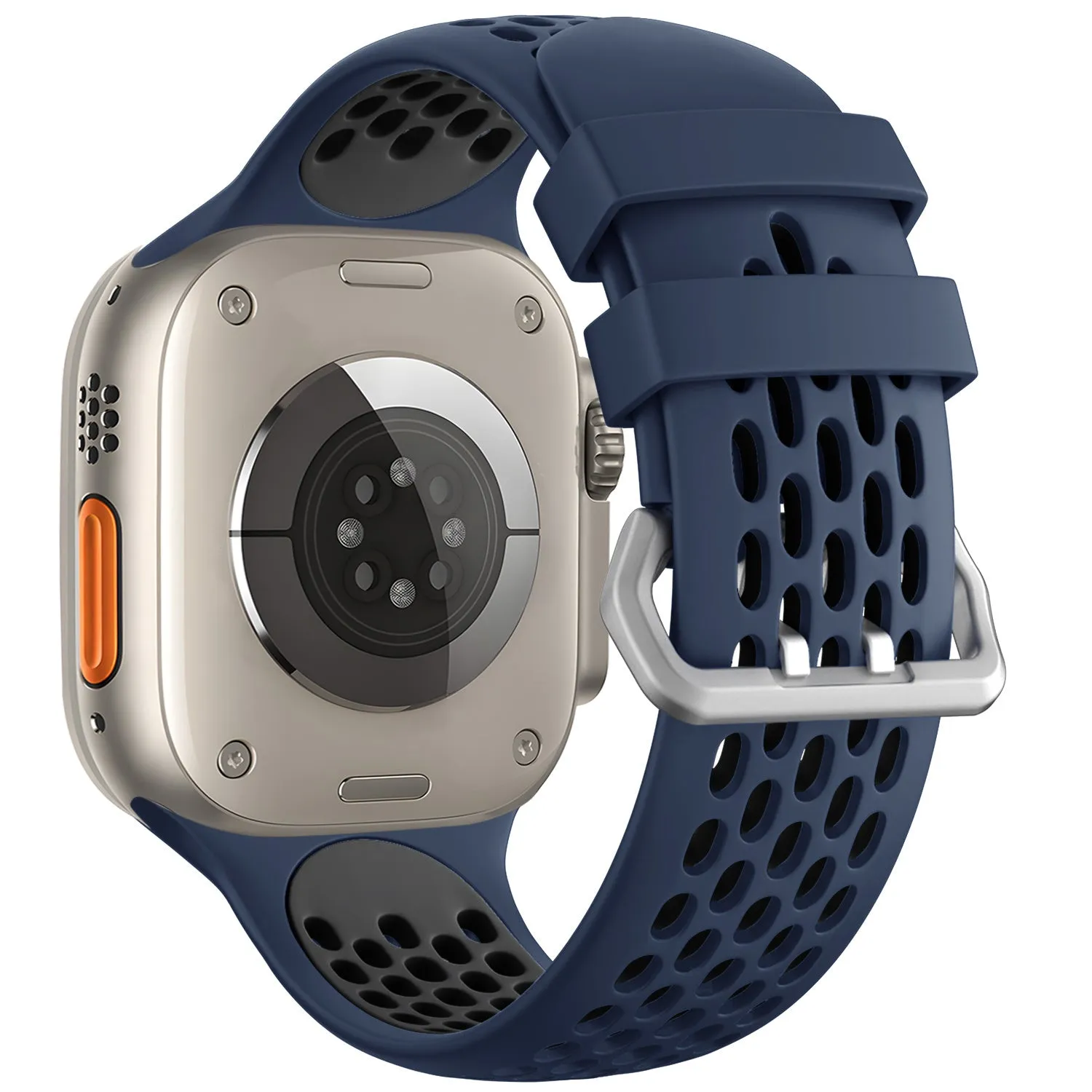 Premium Quality Apple Watch Sport Strap with Buckle (Dark Blue/Black)  Ends Soon!
