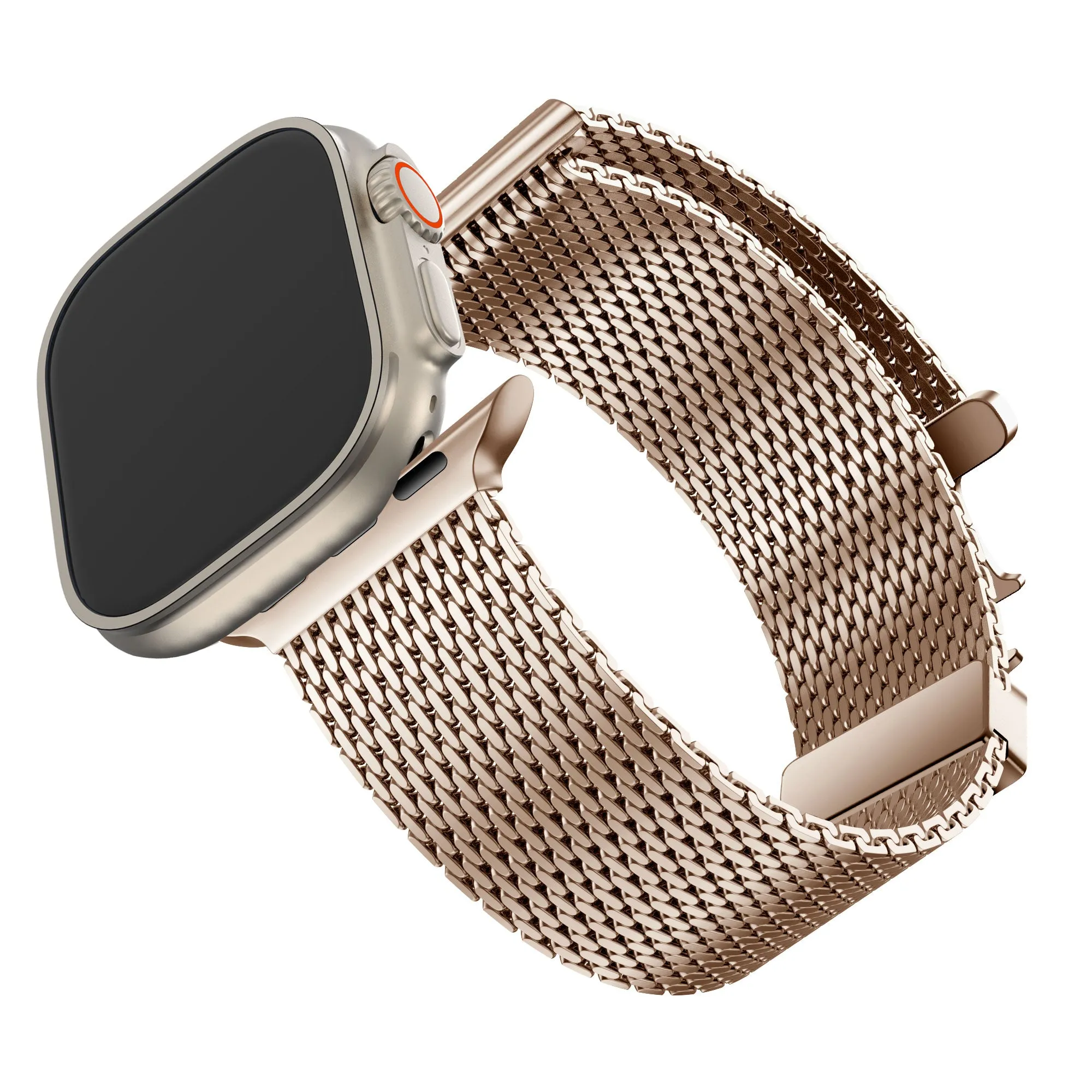 Premium Quality Bandz Apple Watch Milanese Loop Strap with P-Buckle (Rose Gold)  Stylish & Comfortable