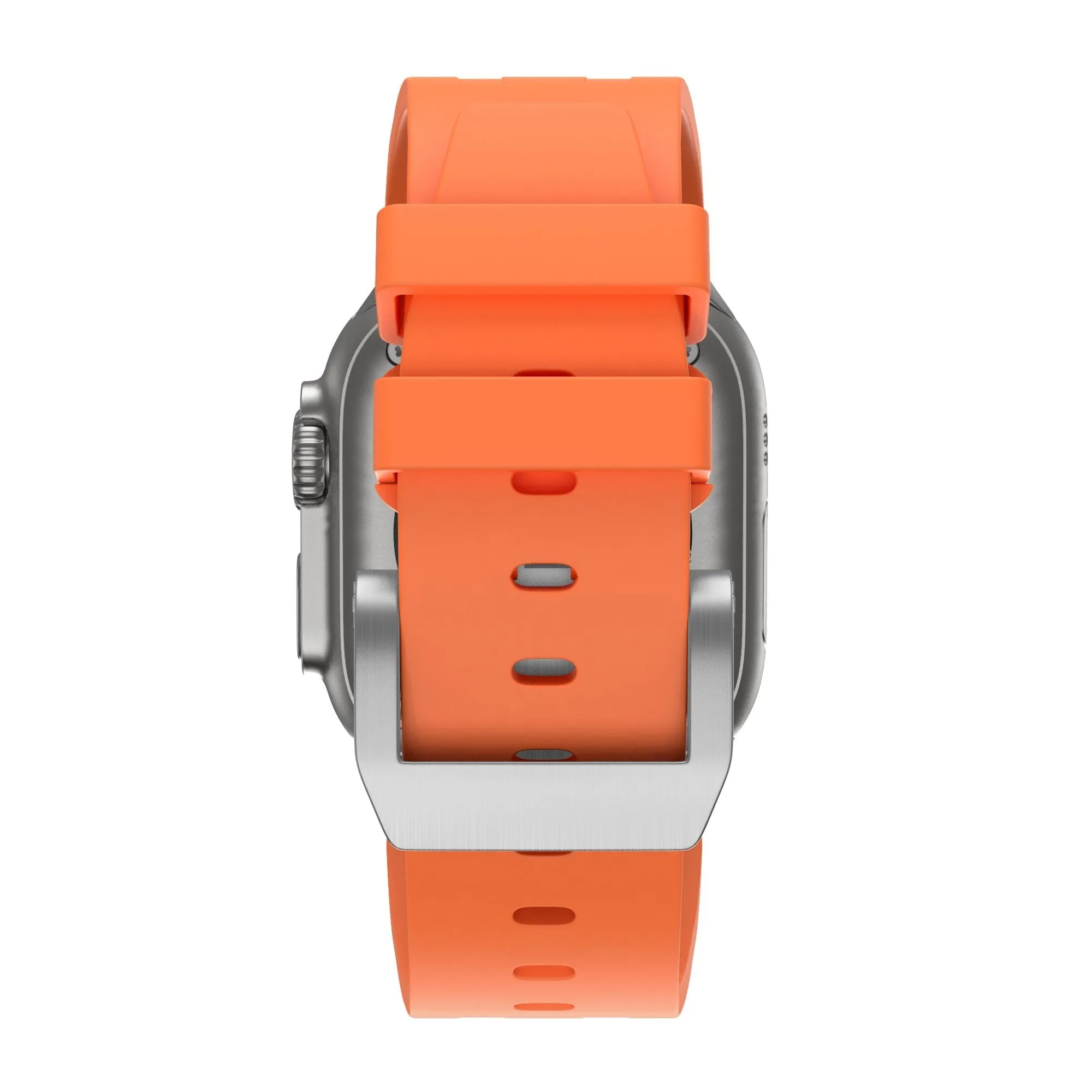 Premium Quality Bandz Apple Watch Silicone Strap 'Luxe Liquid' (Orange With Silver)  Dont Miss Out!