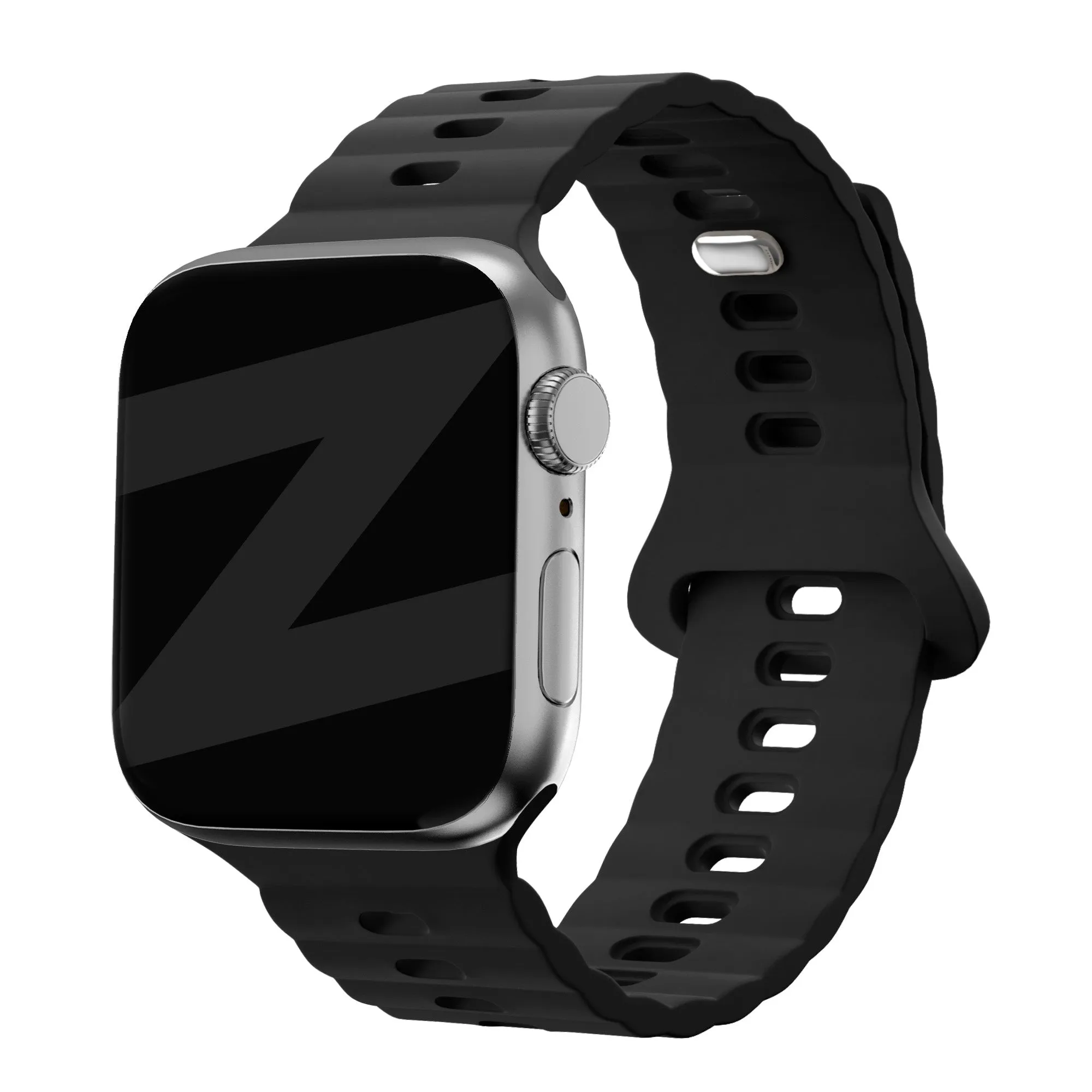 Premium Quality Bandz Apple Watch Silicone Strap 'Single Link' (Black)  Stylish & Comfortable