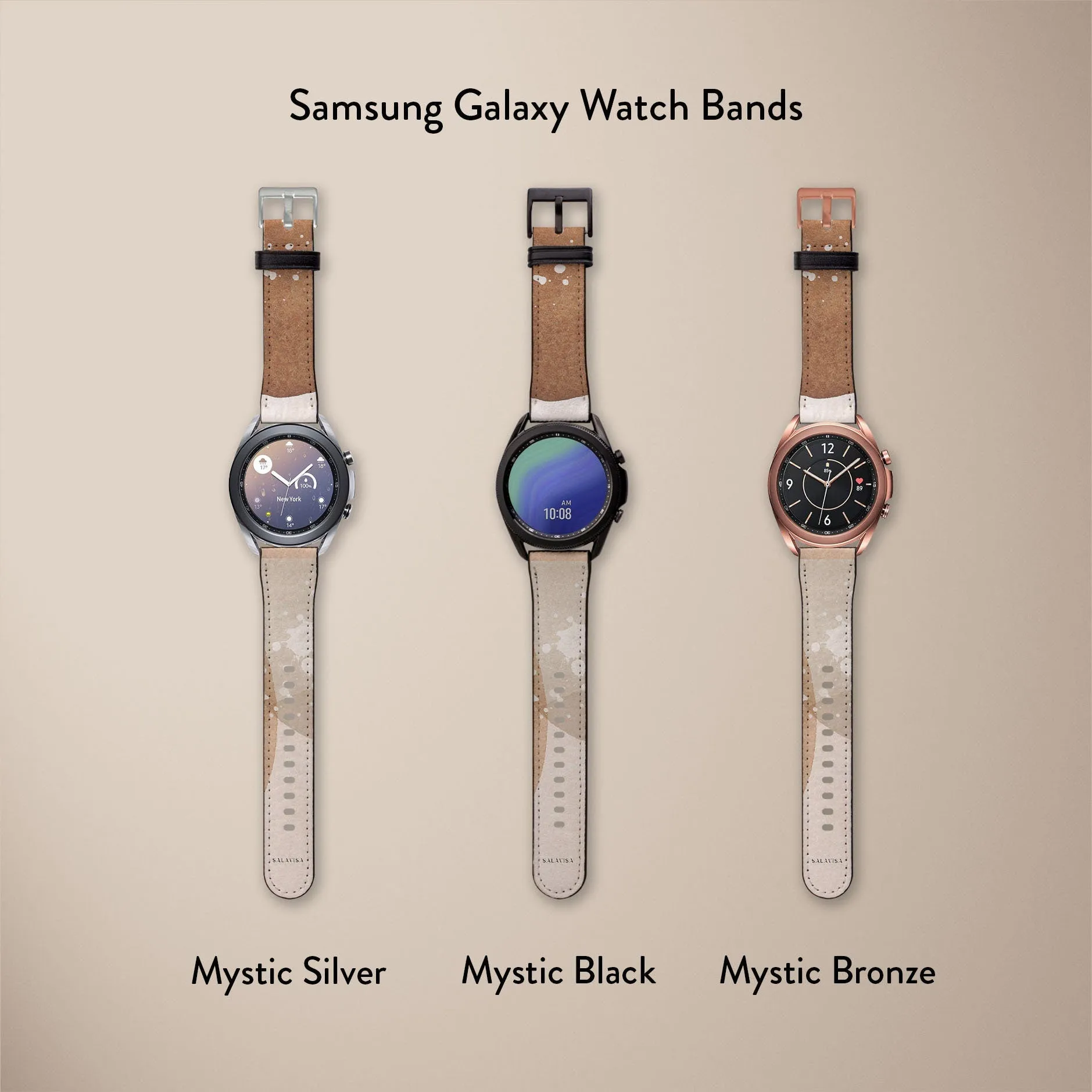 Premium Quality Beige Watercolor Art Watch Strap  Stylish & Comfortable