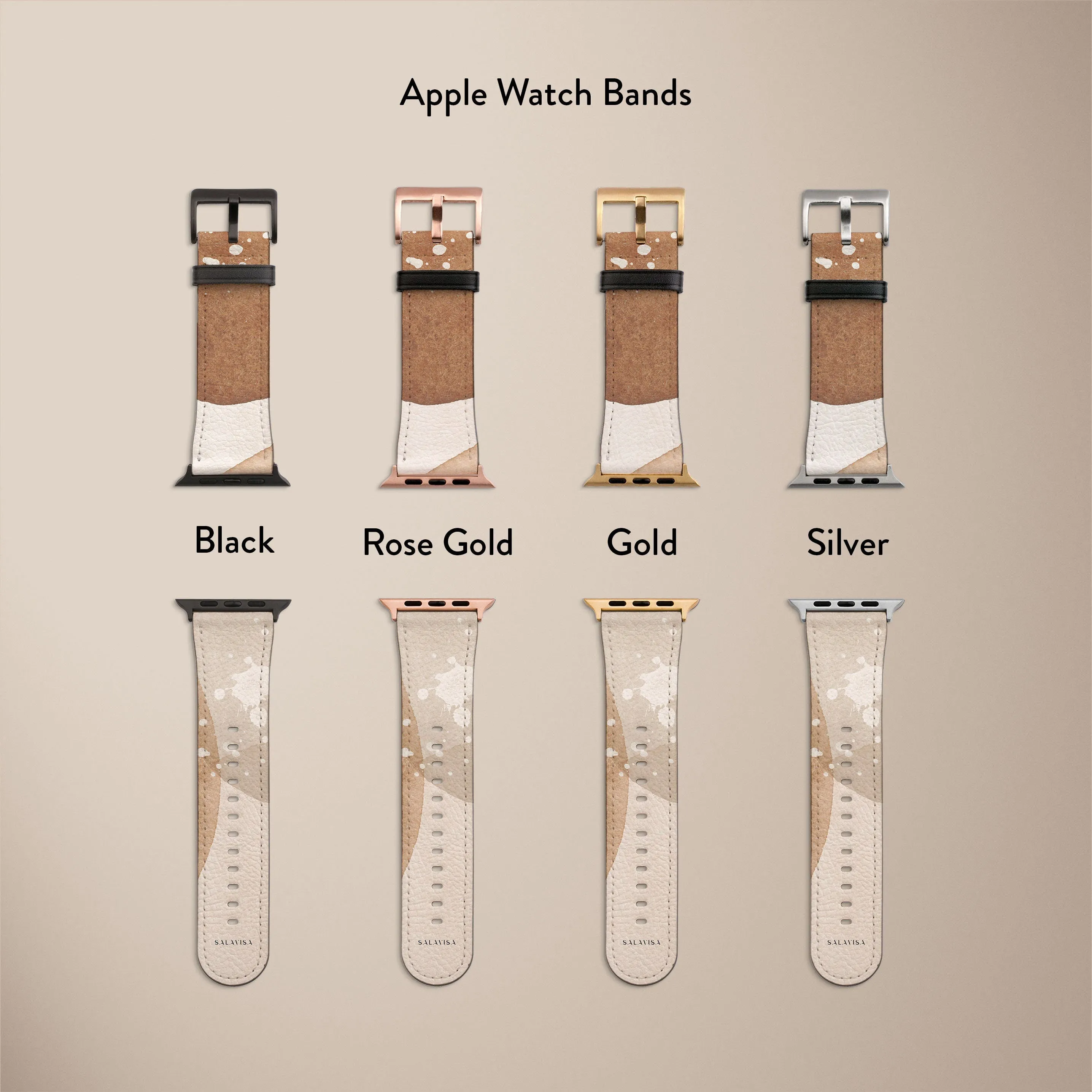 Premium Quality Beige Watercolor Art Watch Strap  Stylish & Comfortable