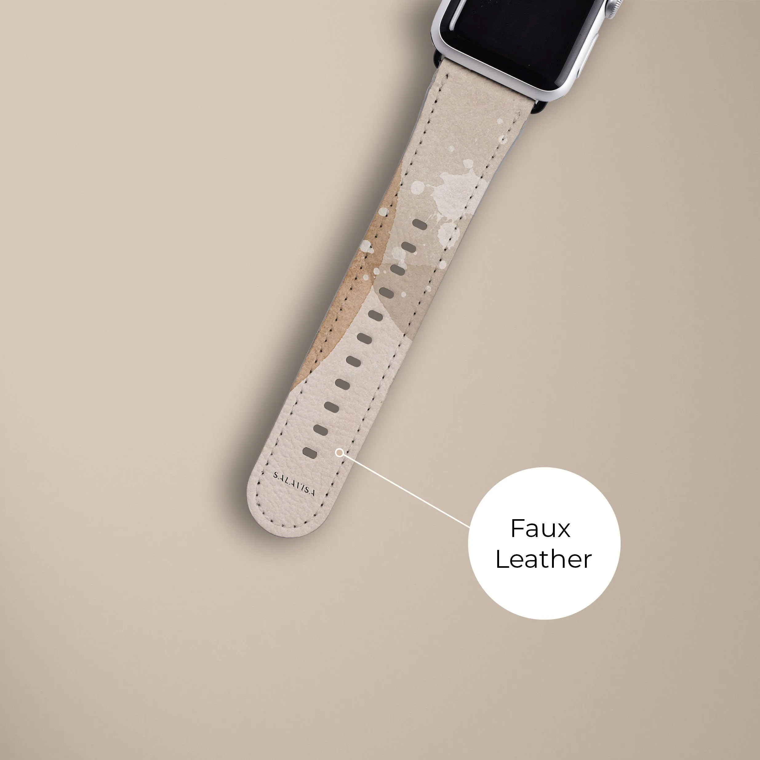 Premium Quality Beige Watercolor Art Watch Strap  Stylish & Comfortable