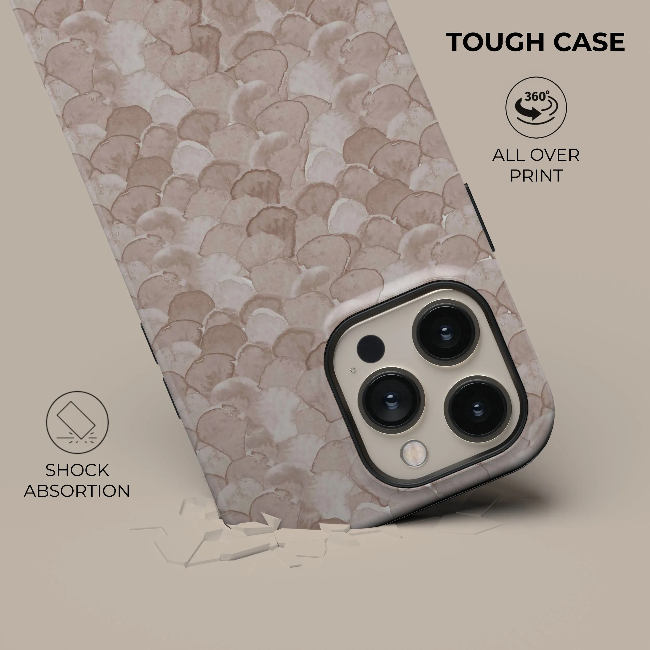 Premium Quality Beige Watercolor Reptile Phone Case  Going Fast!