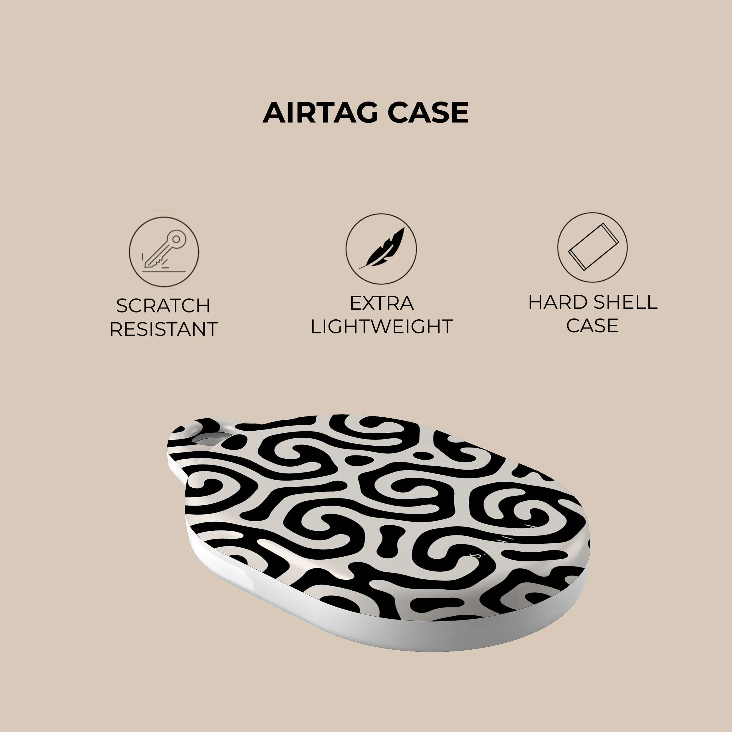 Premium Quality Black & White Curl AirTag Holder  Almost Gone!