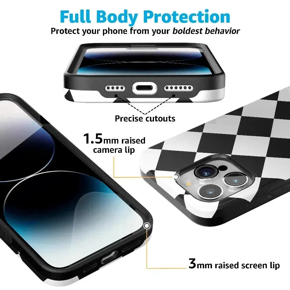 Premium Quality Black Checkerboard | High Contrast Design Case  Almost Sold Out!