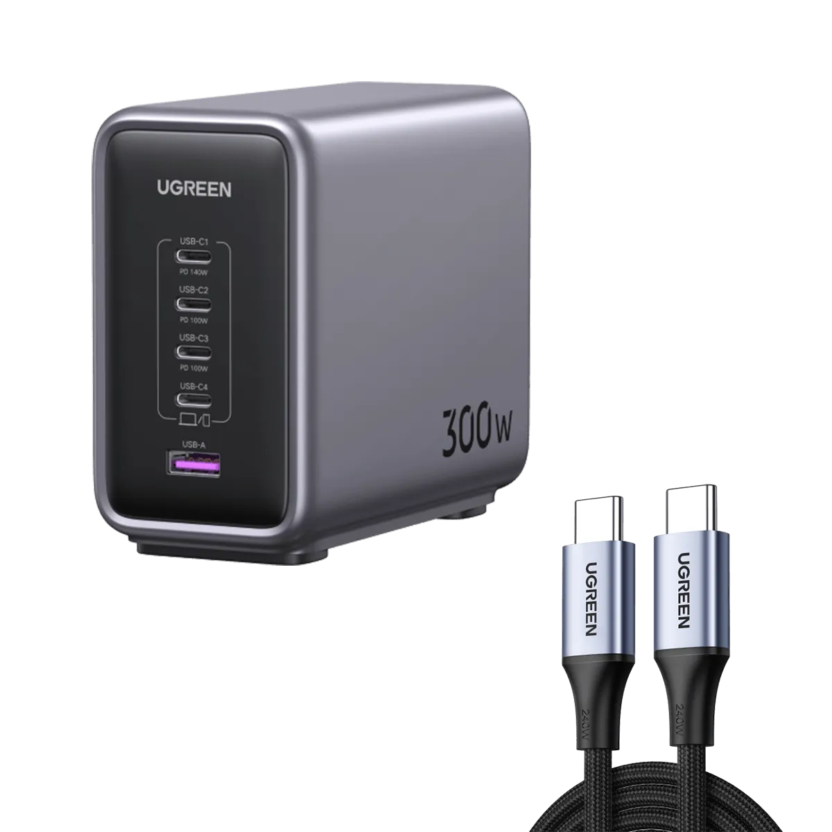 Premium Quality (Bundle) Nexode 300W Charger   240W 6FT USB-C Cable  Stylish & Comfortable