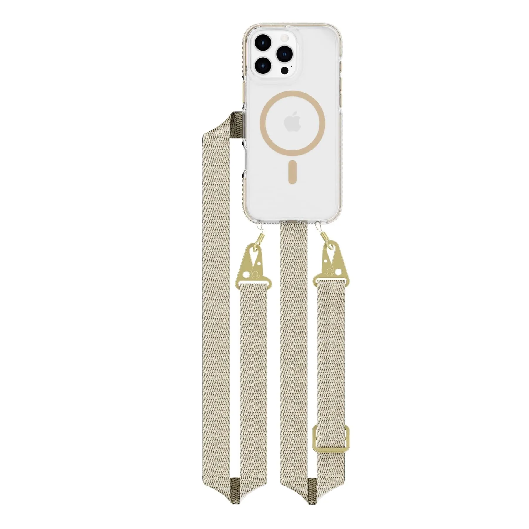 Premium Quality EvoCrystal - Apple iPhone 16 Pro Max Case with Cross-Body - Gold  Today Only!