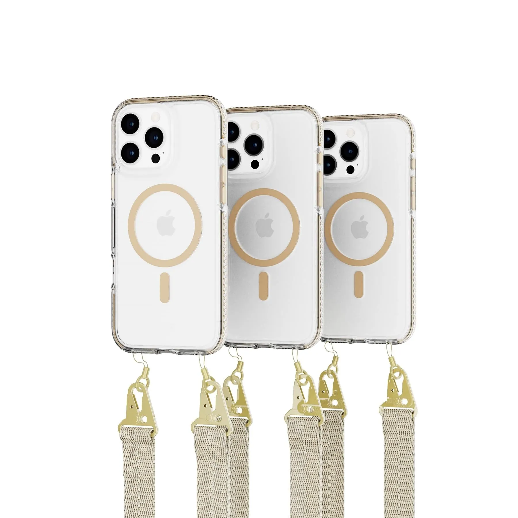 Premium Quality EvoCrystal - Apple iPhone 16 Pro Max Case with Cross-Body - Gold  Today Only!
