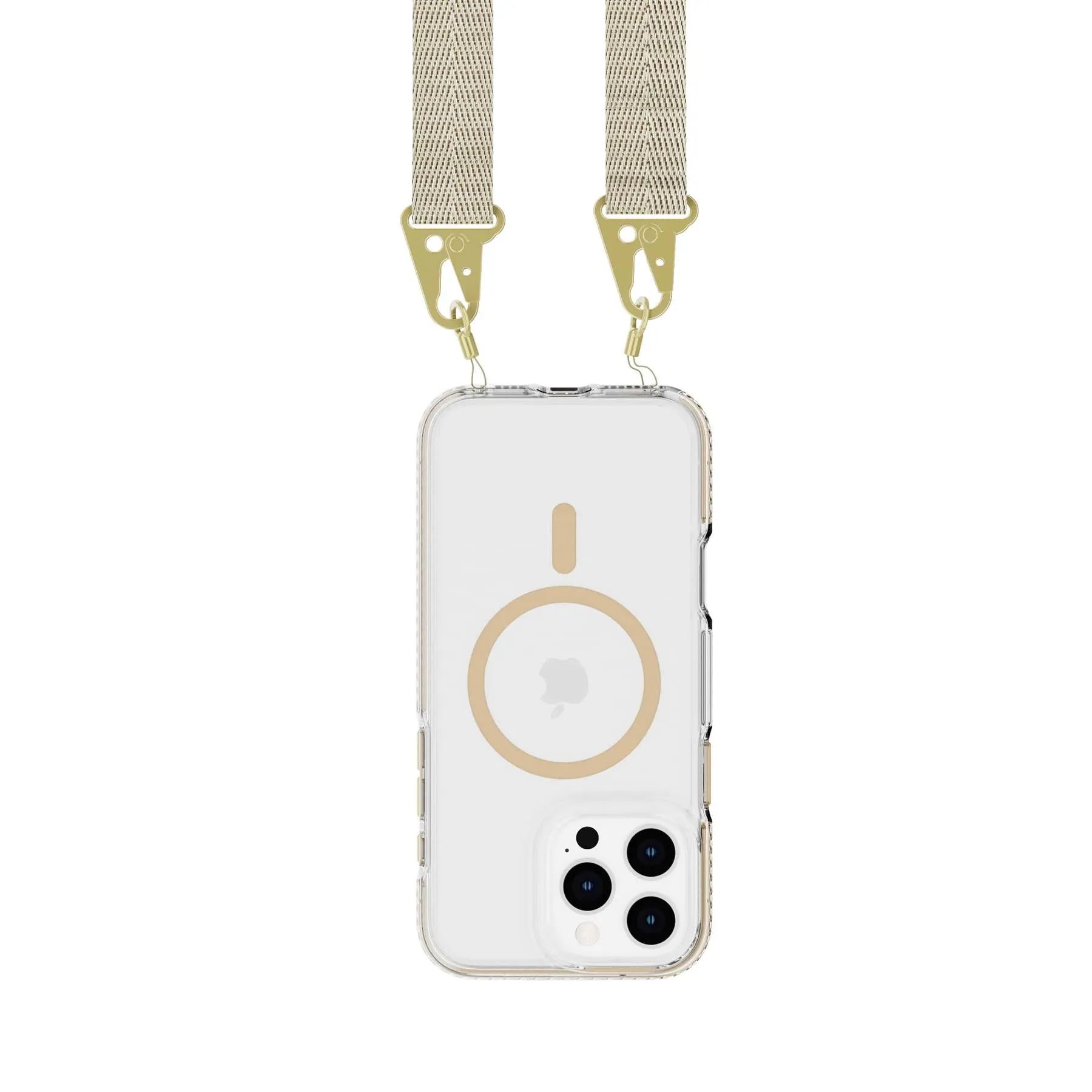 Premium Quality EvoCrystal - Apple iPhone 16 Pro Max Case with Cross-Body - Gold  Today Only!
