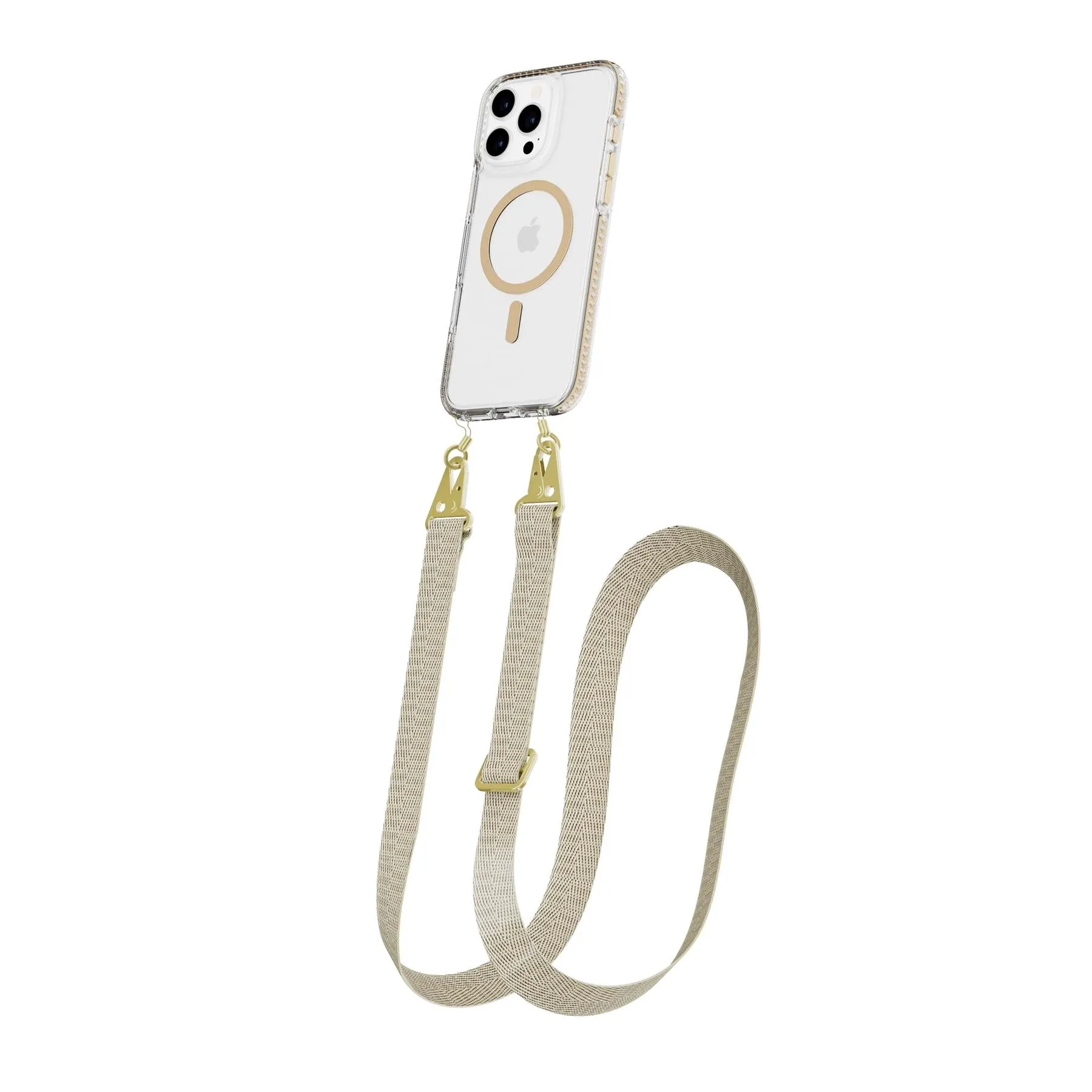 Premium Quality EvoCrystal - Apple iPhone 16 Pro Max Case with Cross-Body - Gold  Today Only!