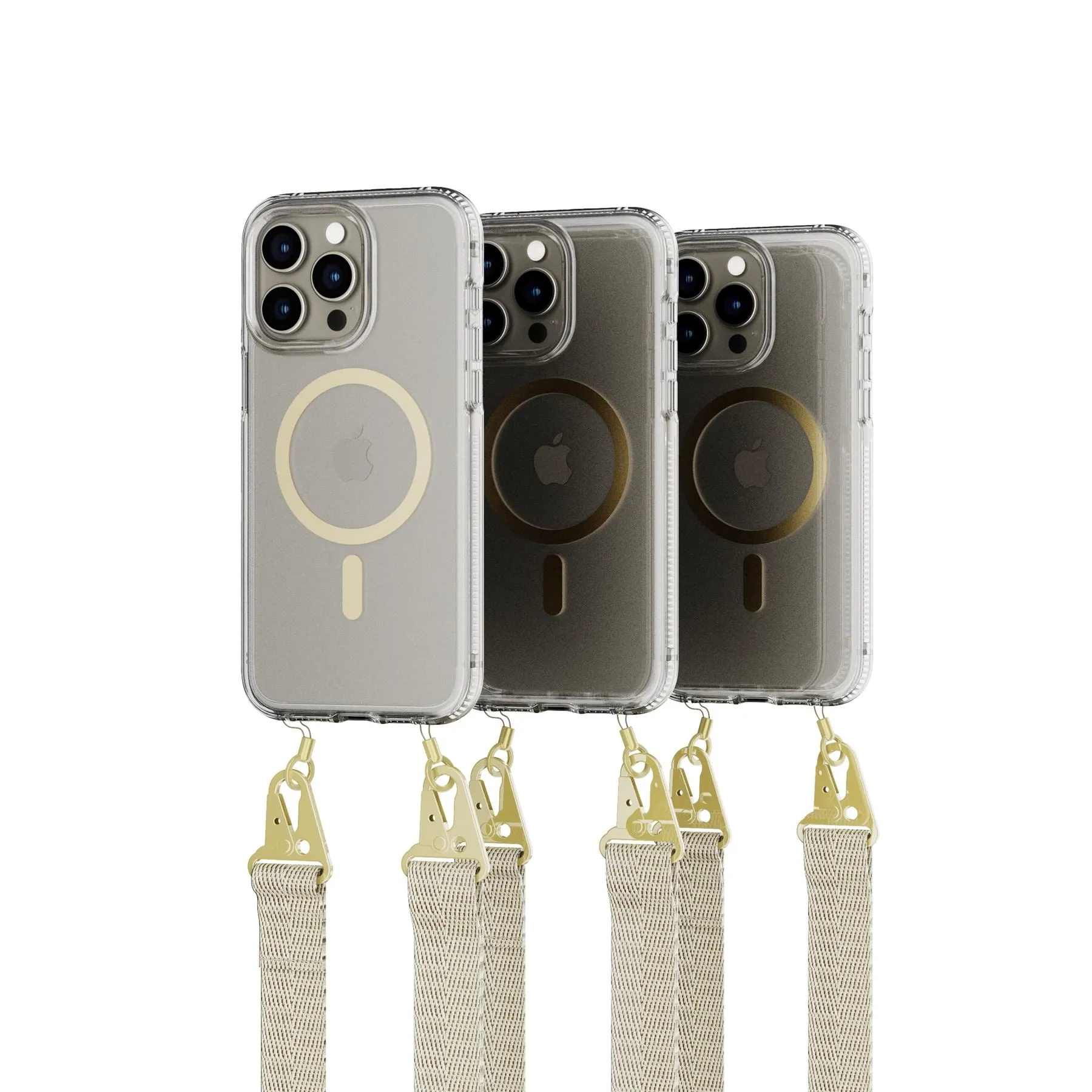 Premium Quality FlexQuartz - Apple iPhone 15 Pro Max Case MagSafe Compatible with Cross-Body - Gold  Last Chance!