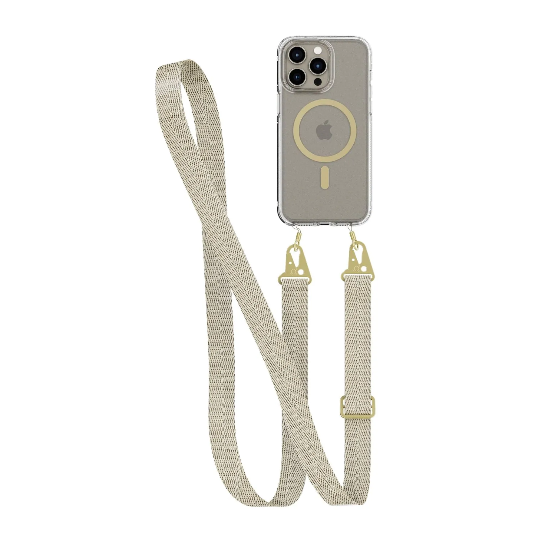 Premium Quality FlexQuartz - Apple iPhone 15 Pro Max Case MagSafe Compatible with Cross-Body - Gold  Last Chance!
