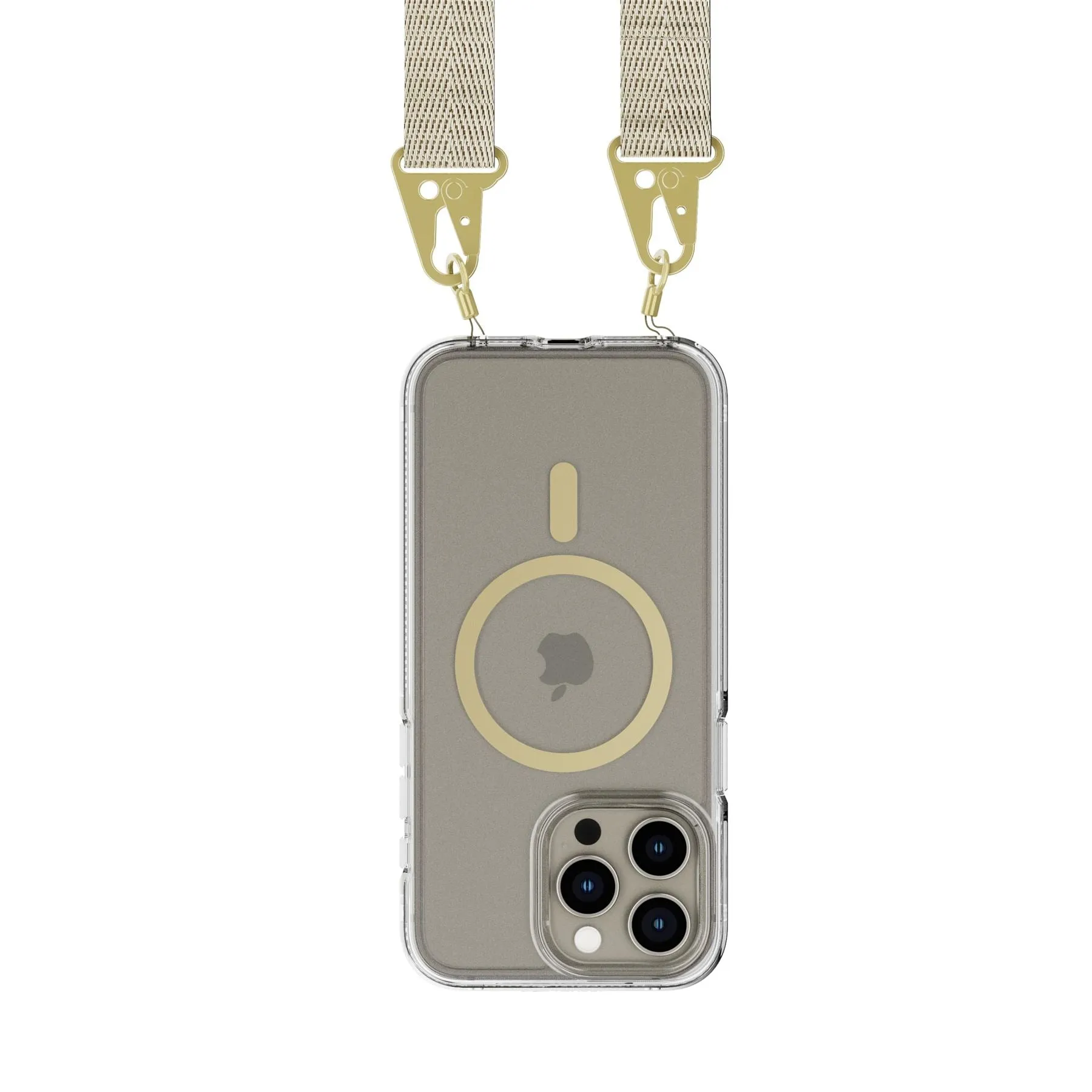 Premium Quality FlexQuartz - Apple iPhone 15 Pro Max Case MagSafe Compatible with Cross-Body - Gold  Last Chance!